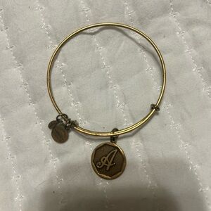 ALEX AND ANI Gold Initial 'A' Charm Bracelet